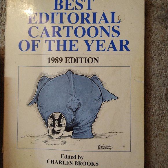 Best Editorial Cartoons of Year 1989 Charles Brooks paperback vintage politics - Picture 1 of 10